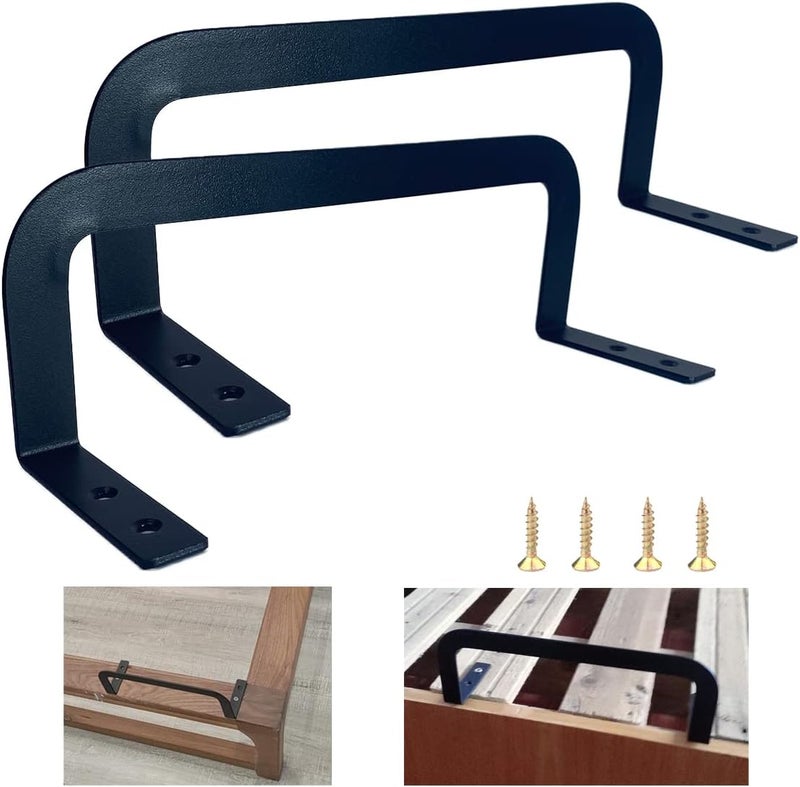 Benbuoo 3.5'' Black 2pcs Mattress Slide Stopper Retainer Bar Stop Bed From Sliding Moving Non Slip Pad Metal Holder in Place Gripper 2PCS - Image 1